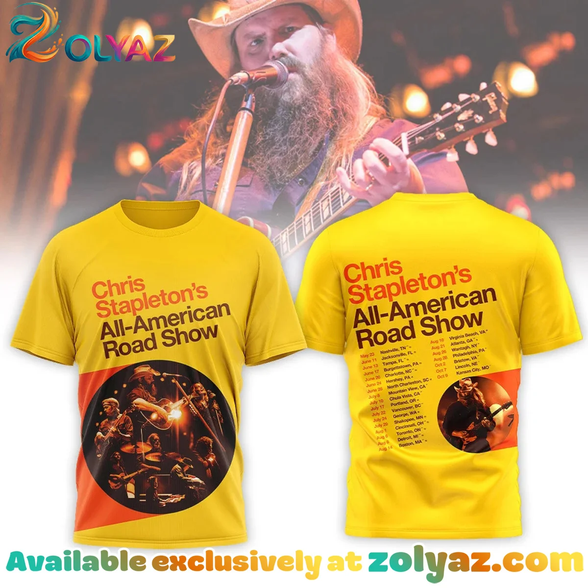 Chris Stapleton All-American Road Show T-Shirt & Hoodie (Design 9)