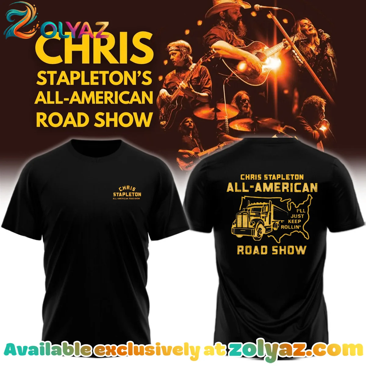 Chris Stapleton All-American Road Show T-Shirt & Hoodie (Style 10)