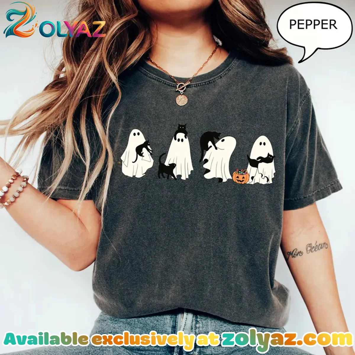 Ghost And Cat Shirt & Hoodie Ghost And Cat Shirt & Hoodie