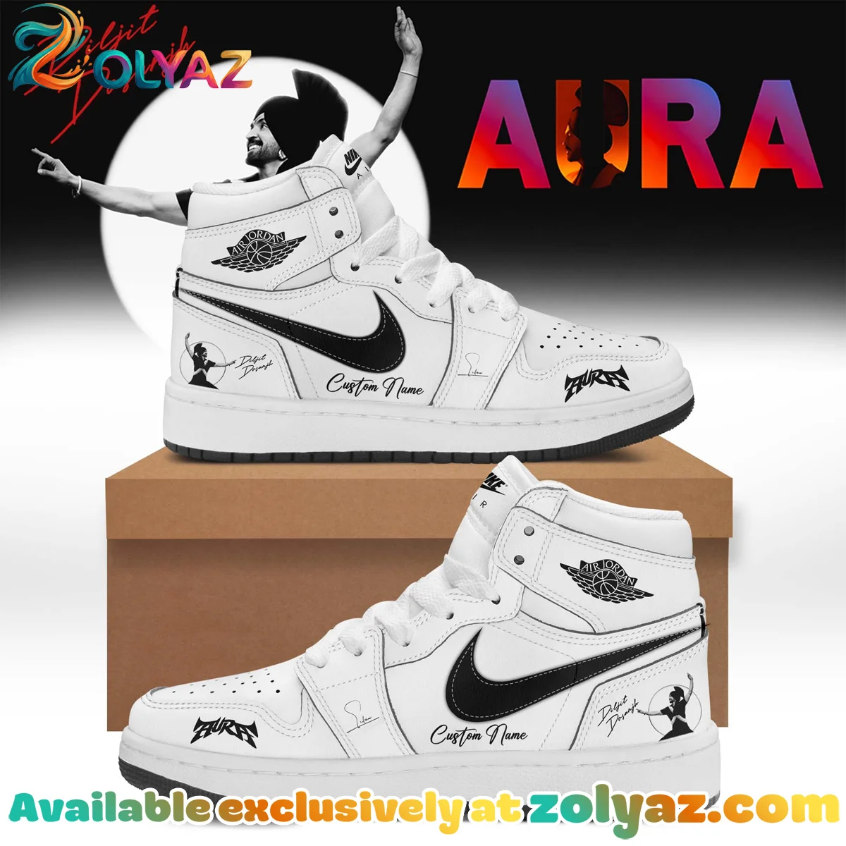 Diljit Dosanjh AURA World Tour Custom Air Force 1 & Jordan 1 Shoes [Batch 4]