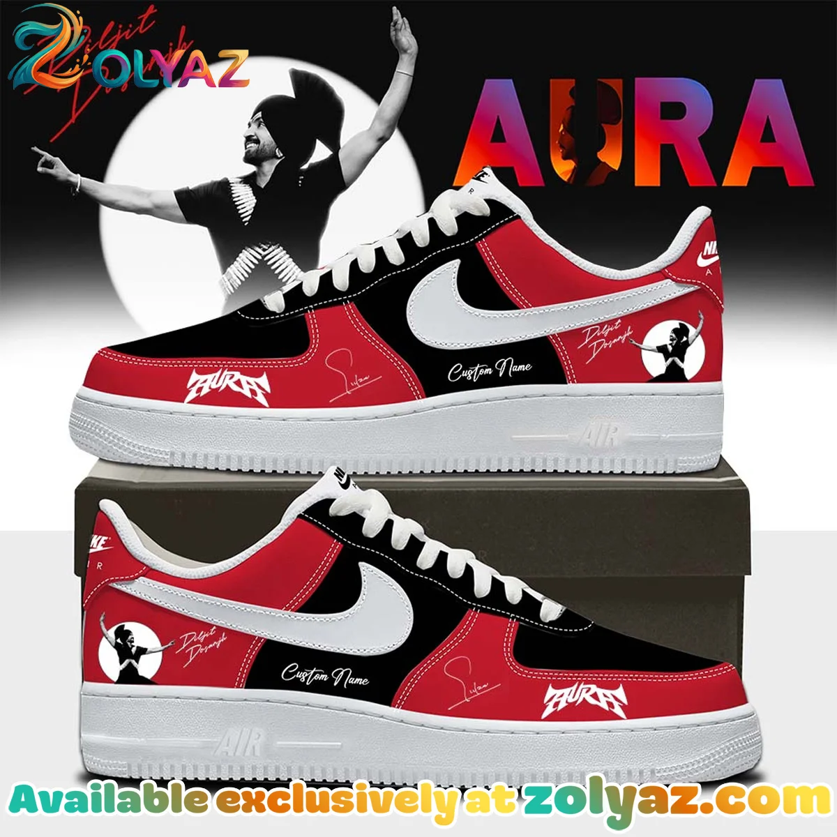 Diljit Dosanjh AURA World Tour Custom Air Force 1 & Jordan 1 Shoes [Drop 10]