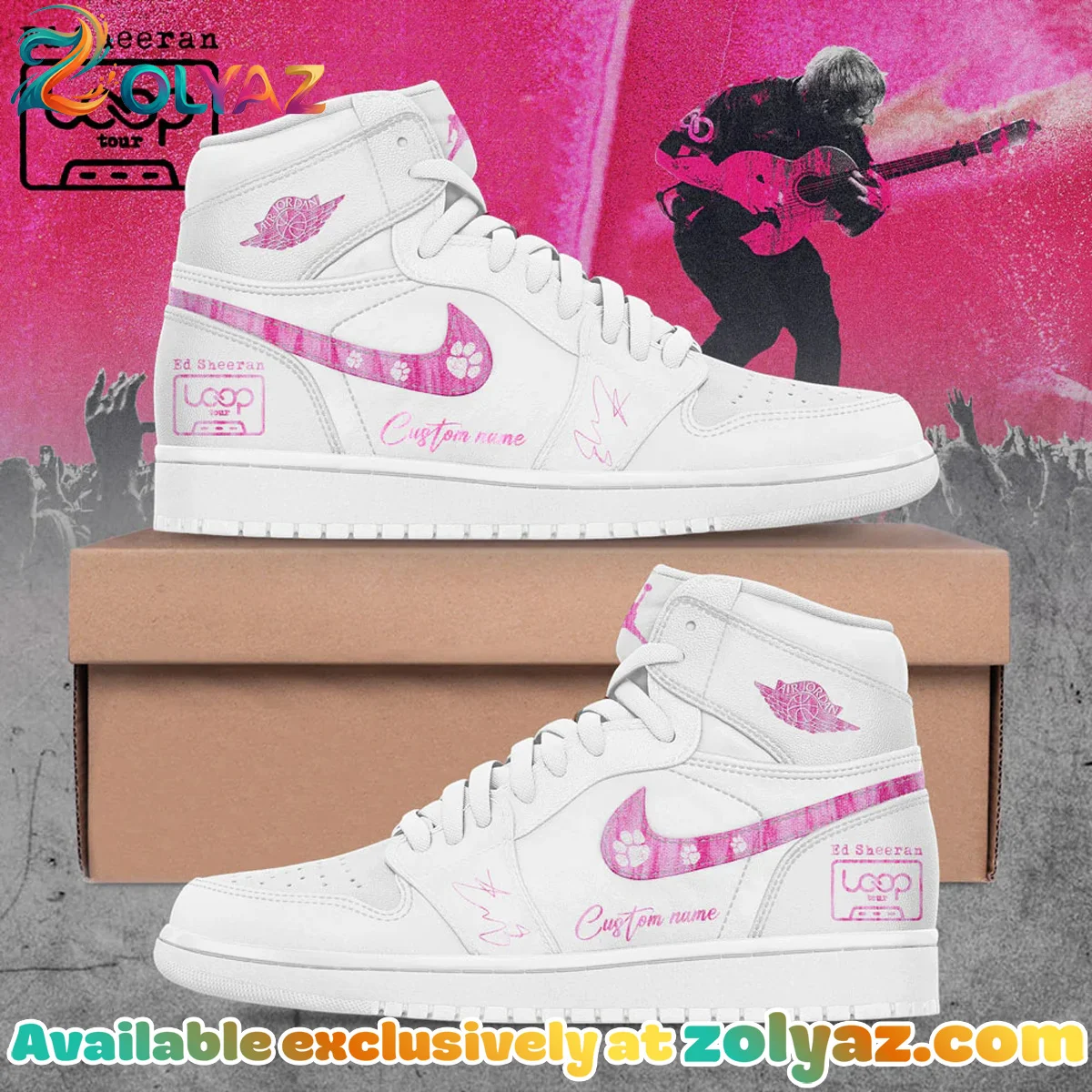 Ed Sheeran The Loop Tour Custom Air Force 1 & Jordan 1 Shoes (Design 4)