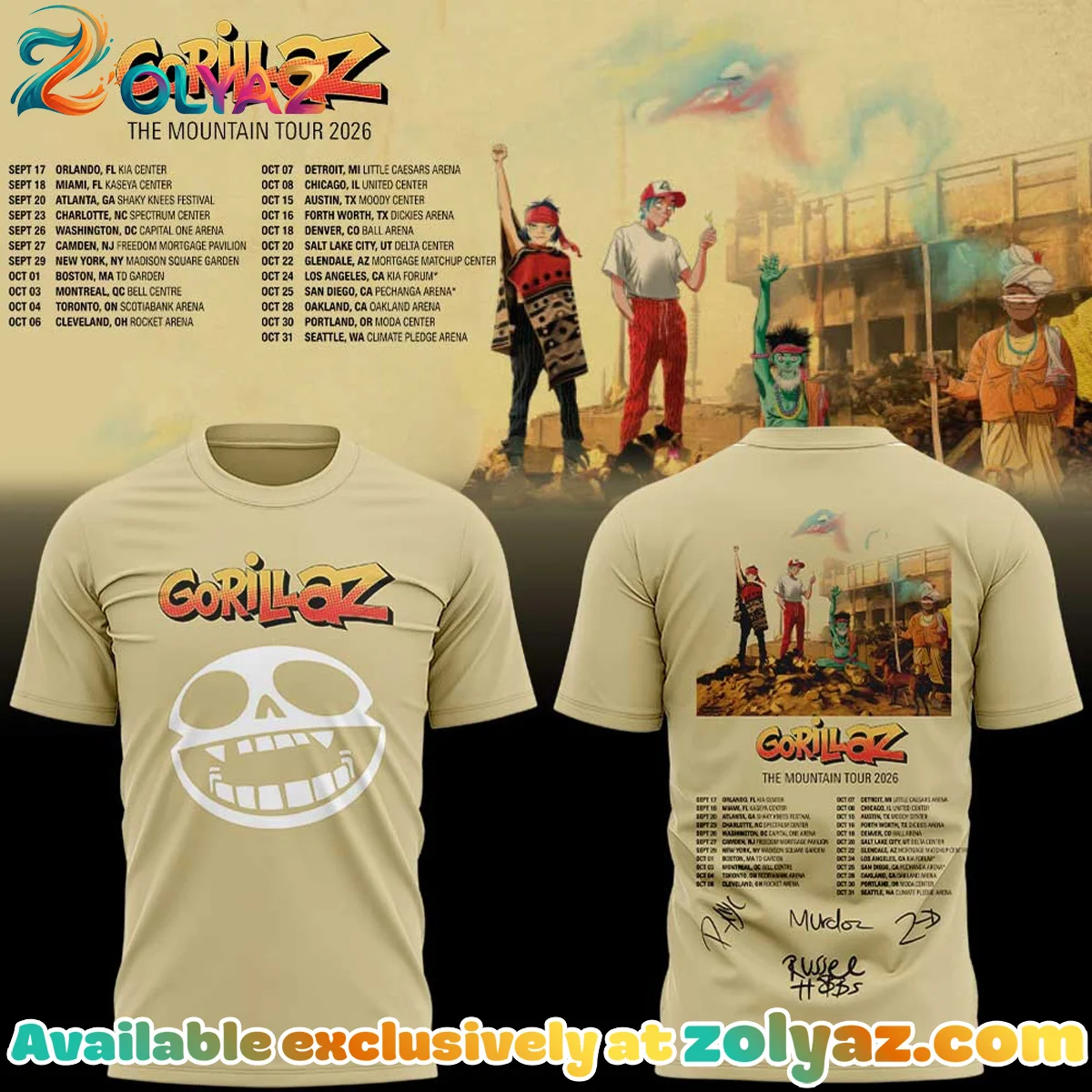 Gorillaz The Mountain Tour Shirt & Hoodie - Variant 4