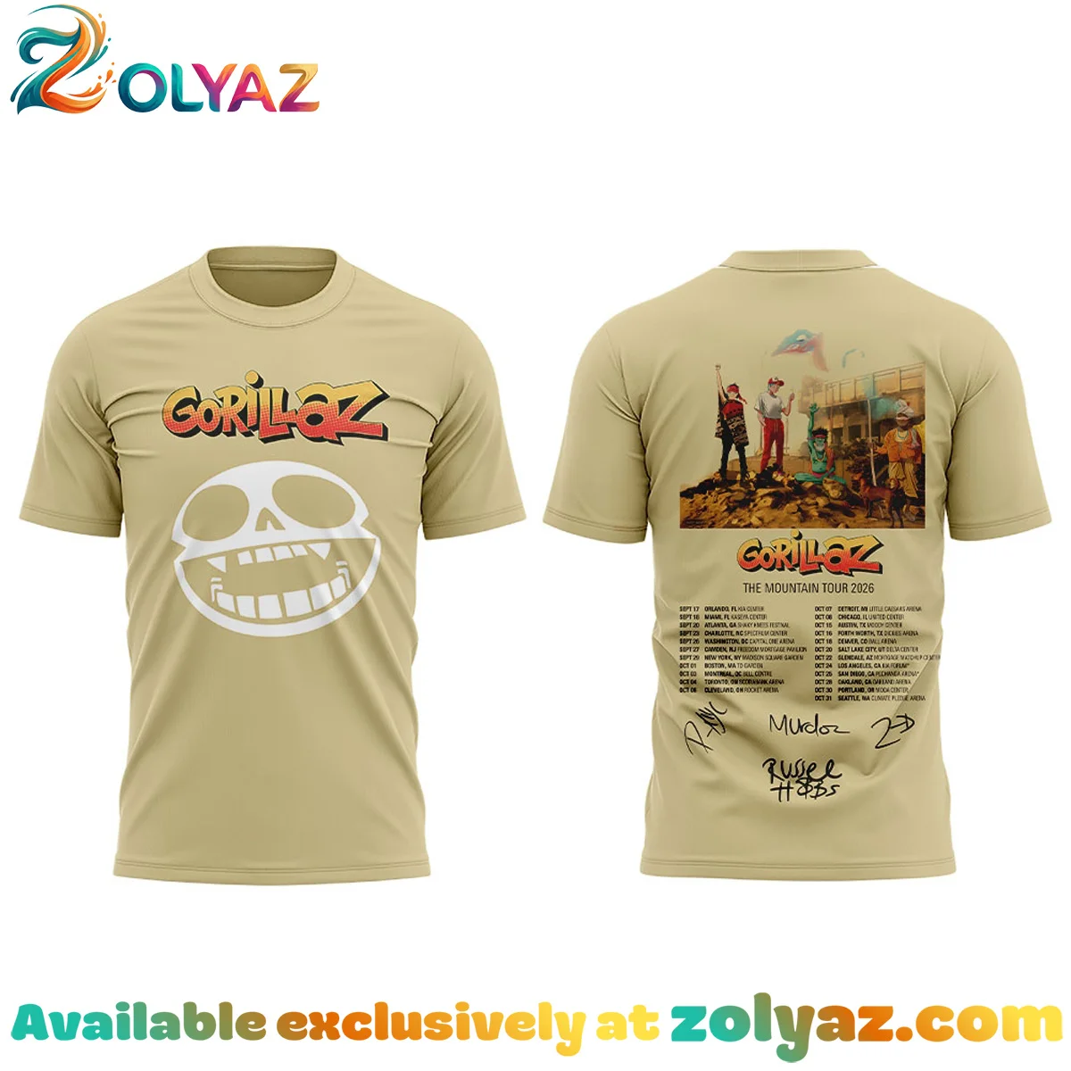 Gorillaz The Mountain Tour Shirt & Hoodie - Variant 4 Gorillaz The Mountain Tour Shirt & Hoodie - Variant 4