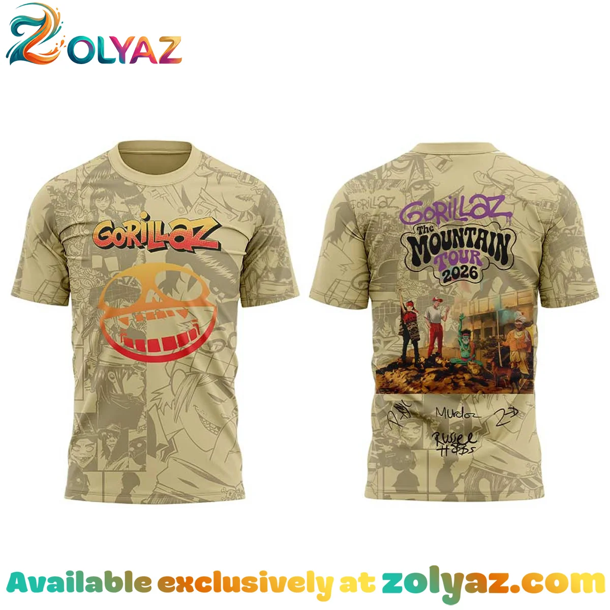 Gorillaz The Mountain Tour Shirt & Hoodie (Style 8) Gorillaz The Mountain Tour Shirt & Hoodie (Style 8)