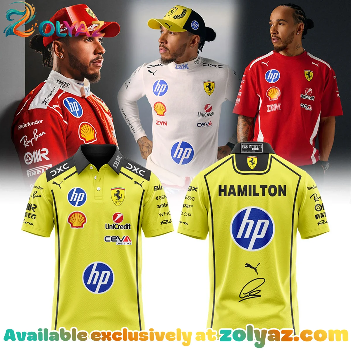 Lewis Hamilton x Scuderia Ferrari Polo (Design 4)