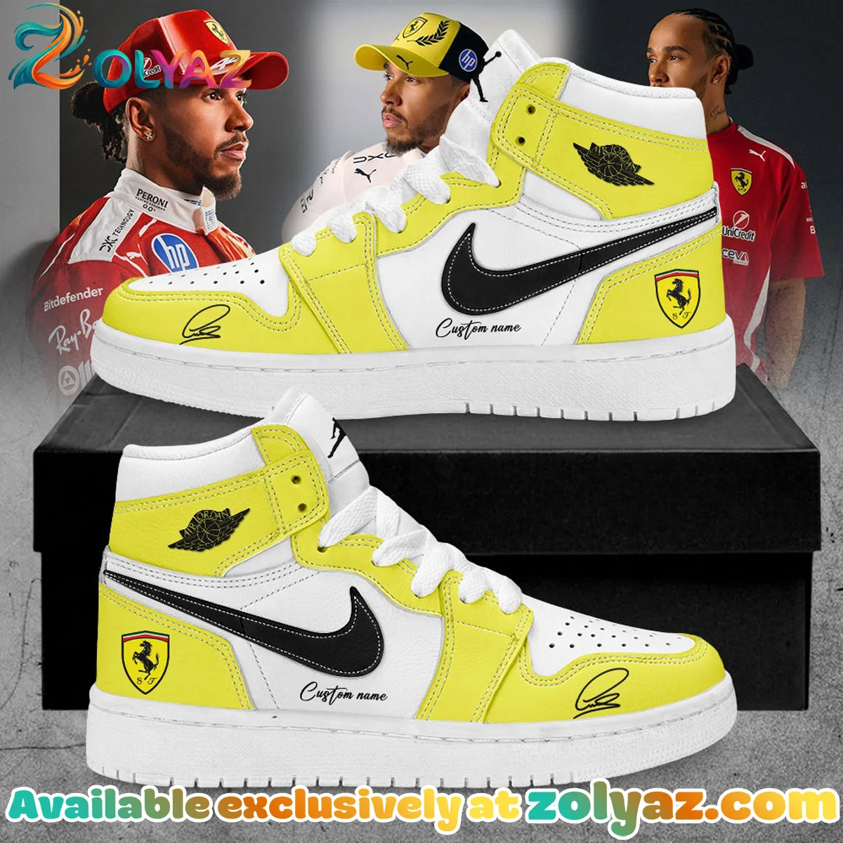 Lewis Hamilton x Scuderia Ferrari Custom Air Force 1 & Jordan 1 Shoes - Variant 8