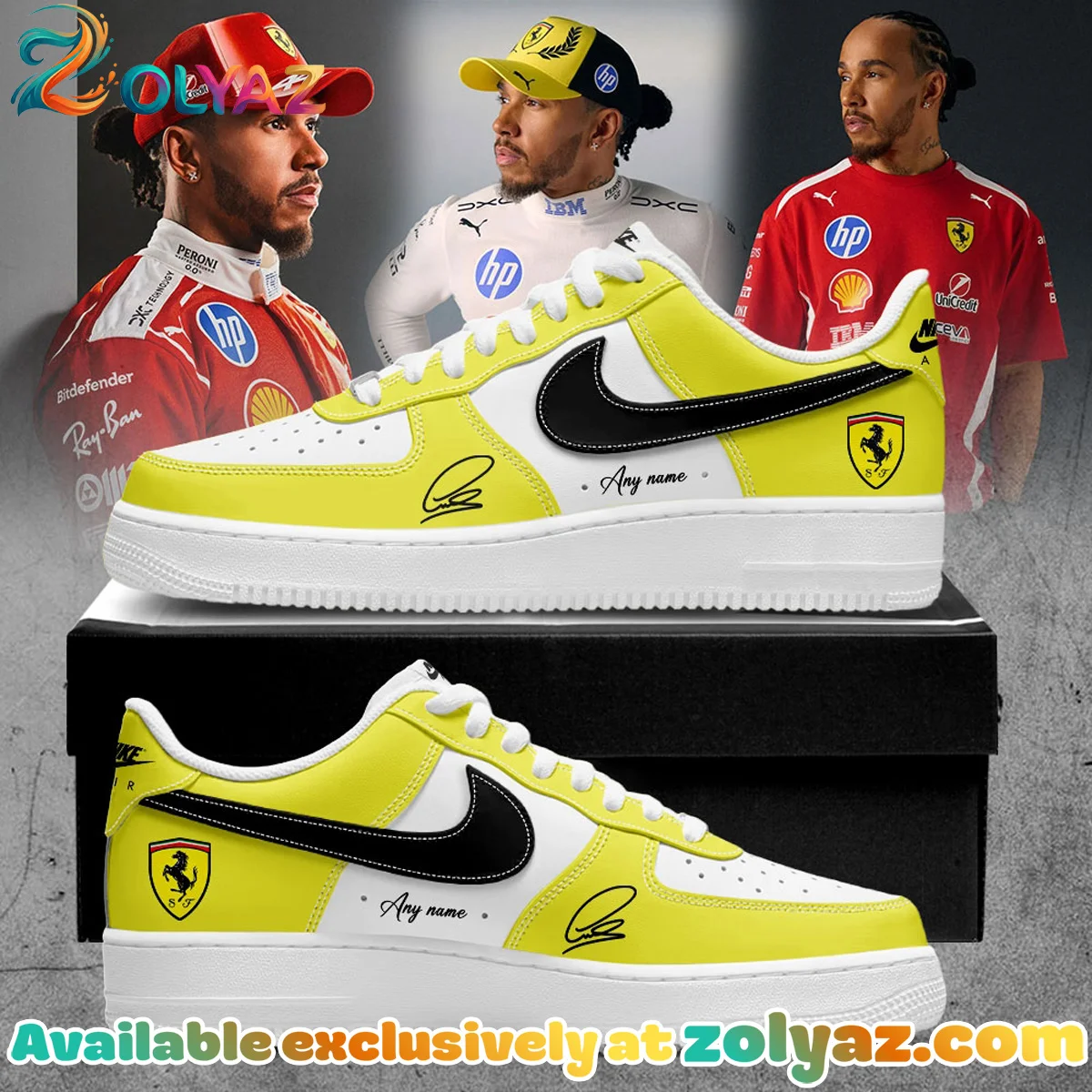 Lewis Hamilton x Scuderia Ferrari Custom Air Force 1 & Jordan 1 Shoes - Variant 9