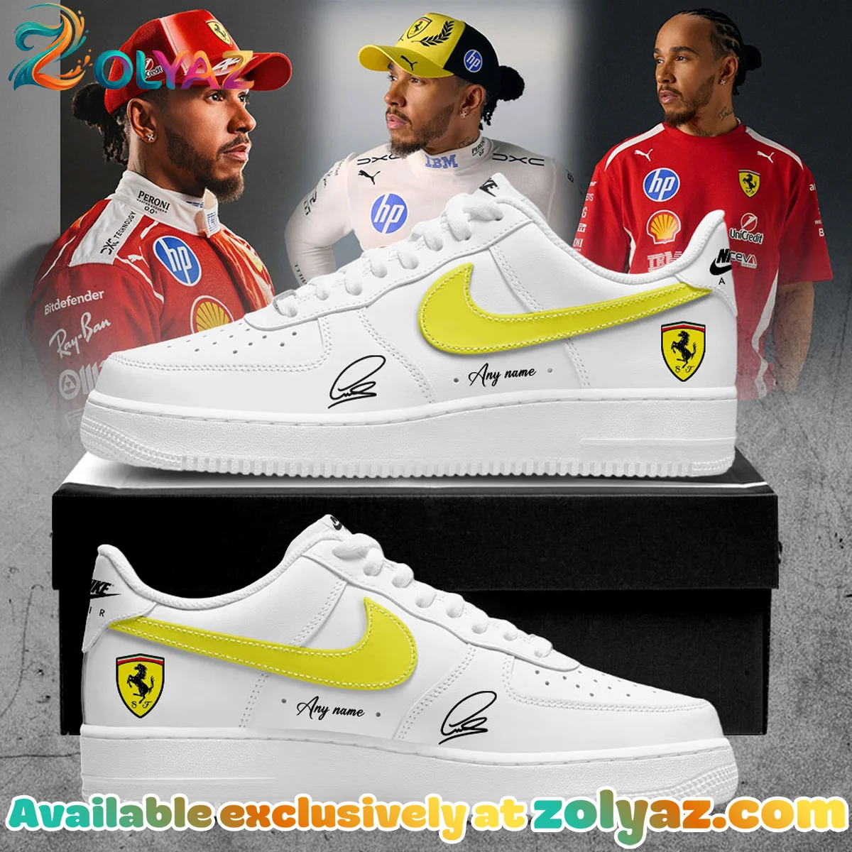 Lewis Hamilton x Scuderia Ferrari Custom Air Force 1 & Jordan 1 Shoes (Style 10)