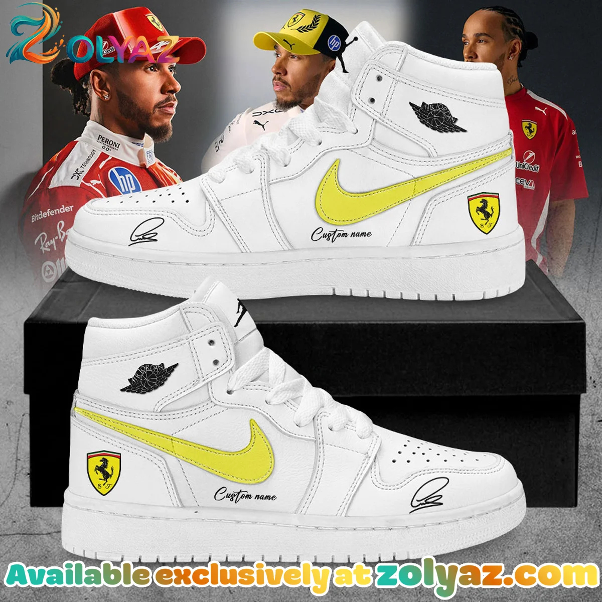 Lewis Hamilton x Scuderia Ferrari Custom Air Force 1 & Jordan 1 Shoes [Batch 11]