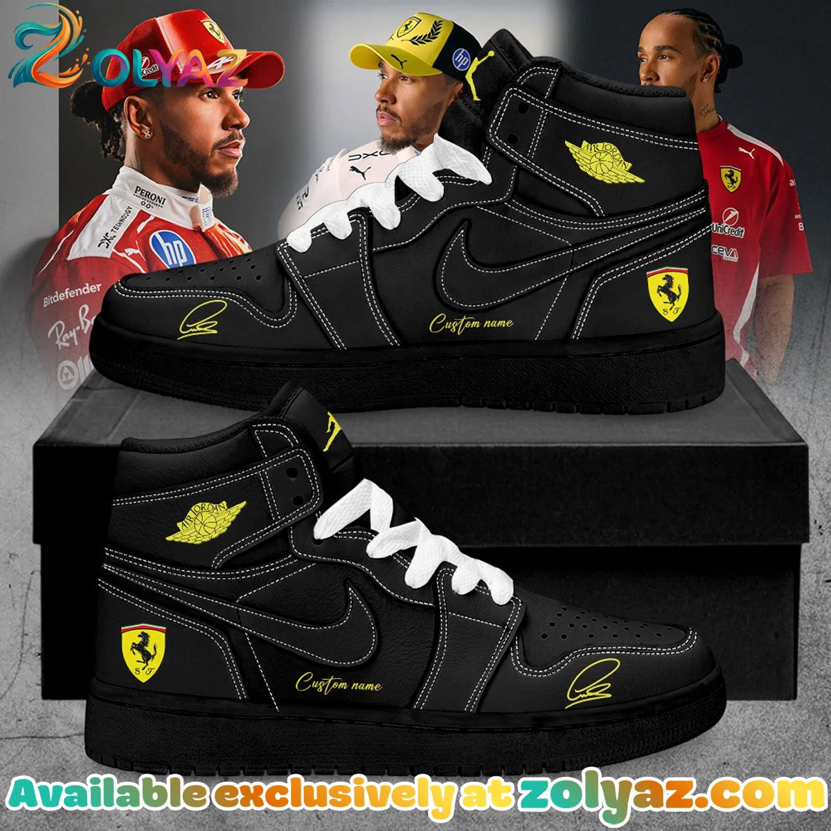 Lewis Hamilton x Scuderia Ferrari Custom Air Force 1 & Jordan 1 Shoes - Series 13
