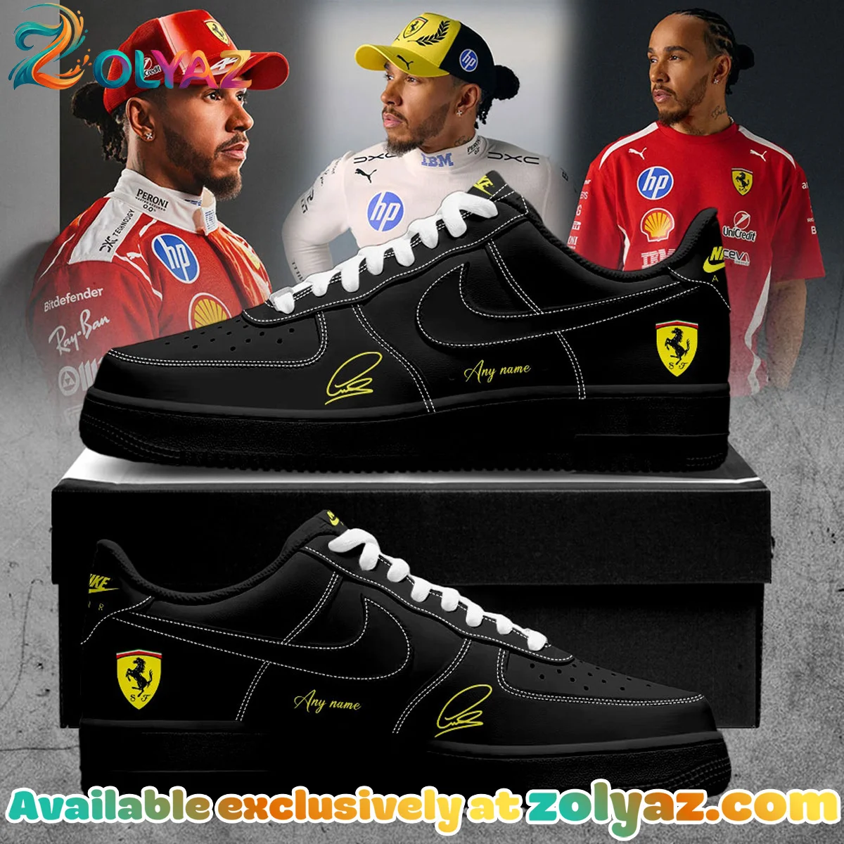 Lewis Hamilton x Scuderia Ferrari Custom Air Force 1 & Jordan 1 Shoes - Part 12