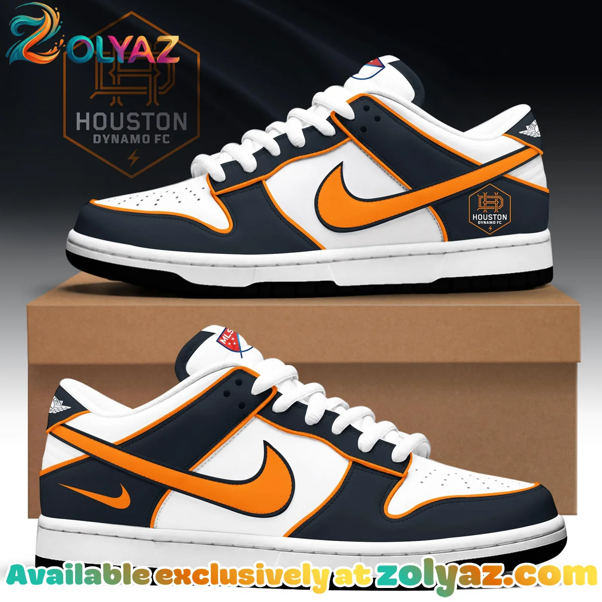 Houston Dynamo Custom Air Force 1 & Jordan 1 Shoes