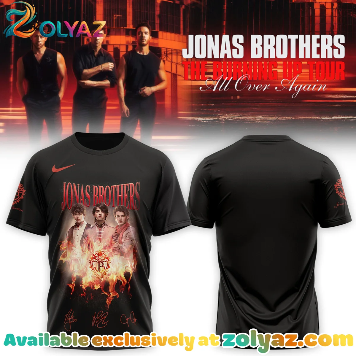 Jonas Brothers The Burning Up Tour Shirt & Hoodie (Release 13)