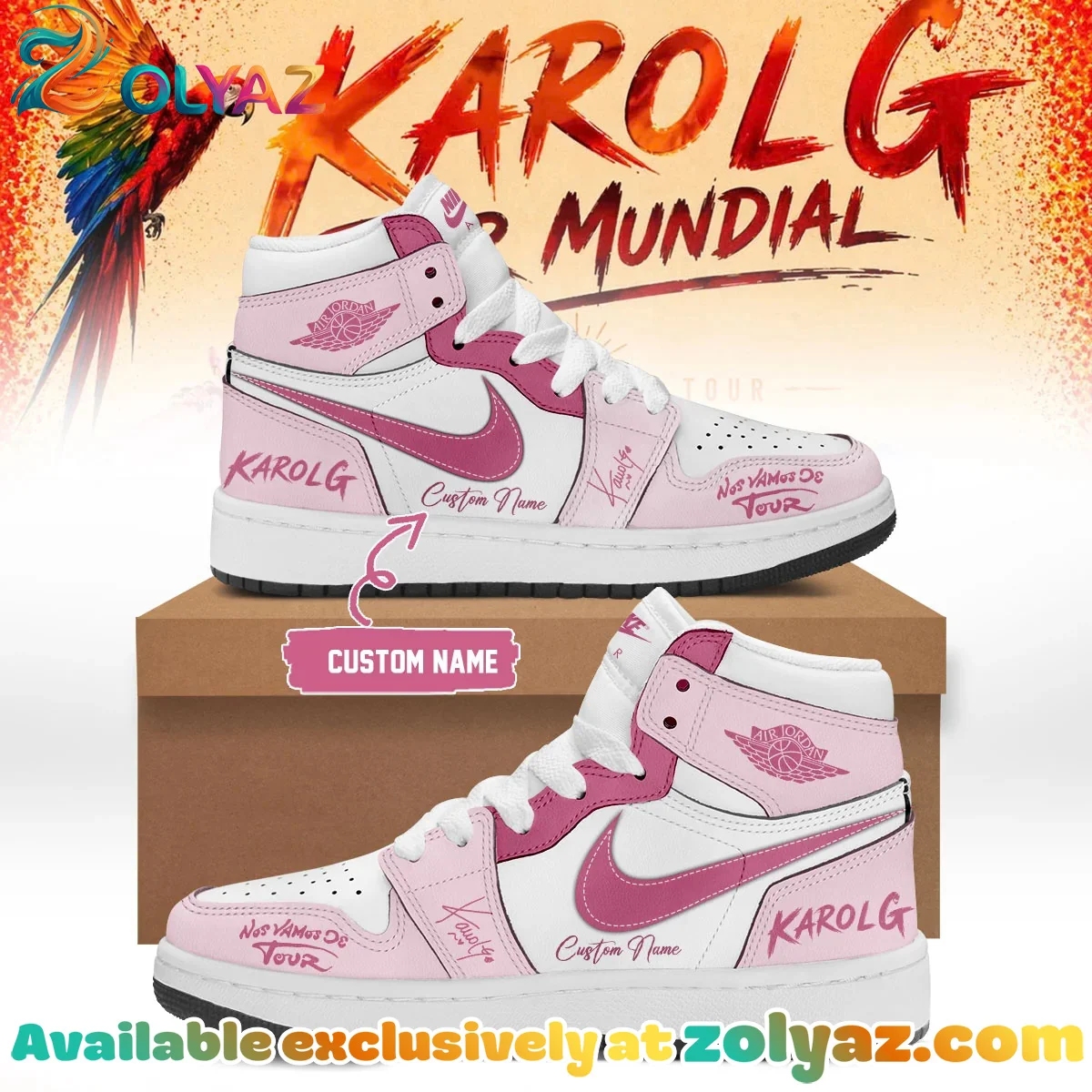 Karol G Viajando Por El Mundo Tropitour Custom Air Force 1 & Jordan 1 Shoes (Release 1)