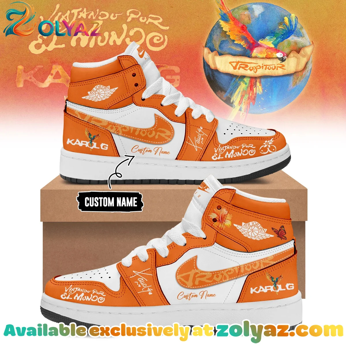 Karol G Viajando Por El Mundo Tropitour Custom Air Force 1 & Jordan 1 Shoes (Release 3)
