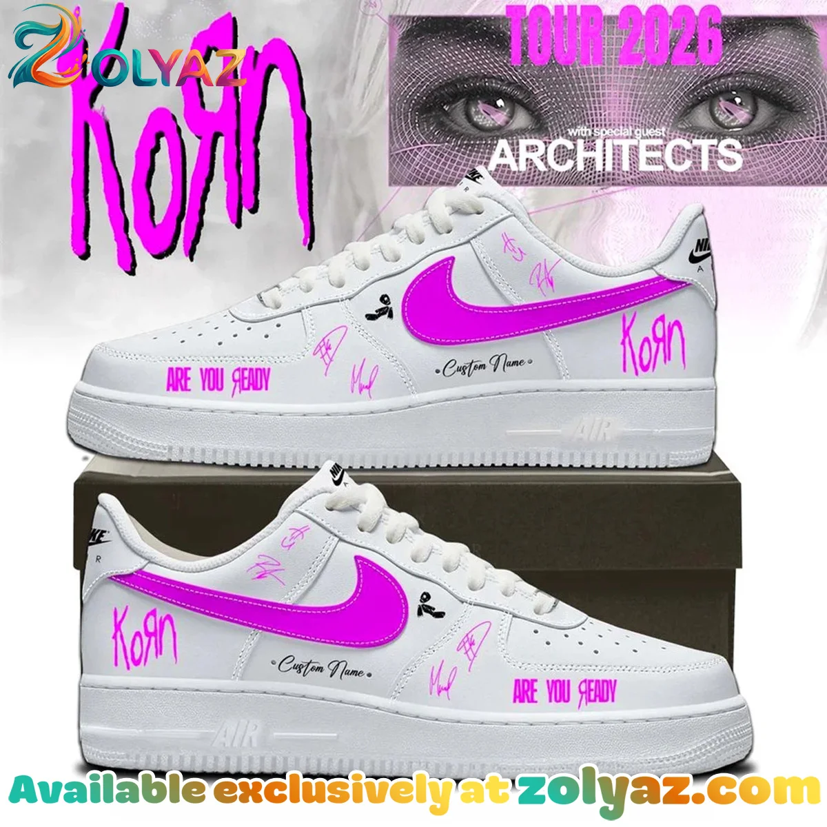 Korn Euro Tour Custom Air Force 1 & Jordan 1 Shoes (Design 3)