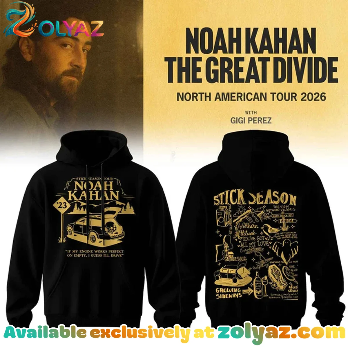 Noah Kahan - The Great Divide Tour T-Shirt & Hoodie [Drop 1]