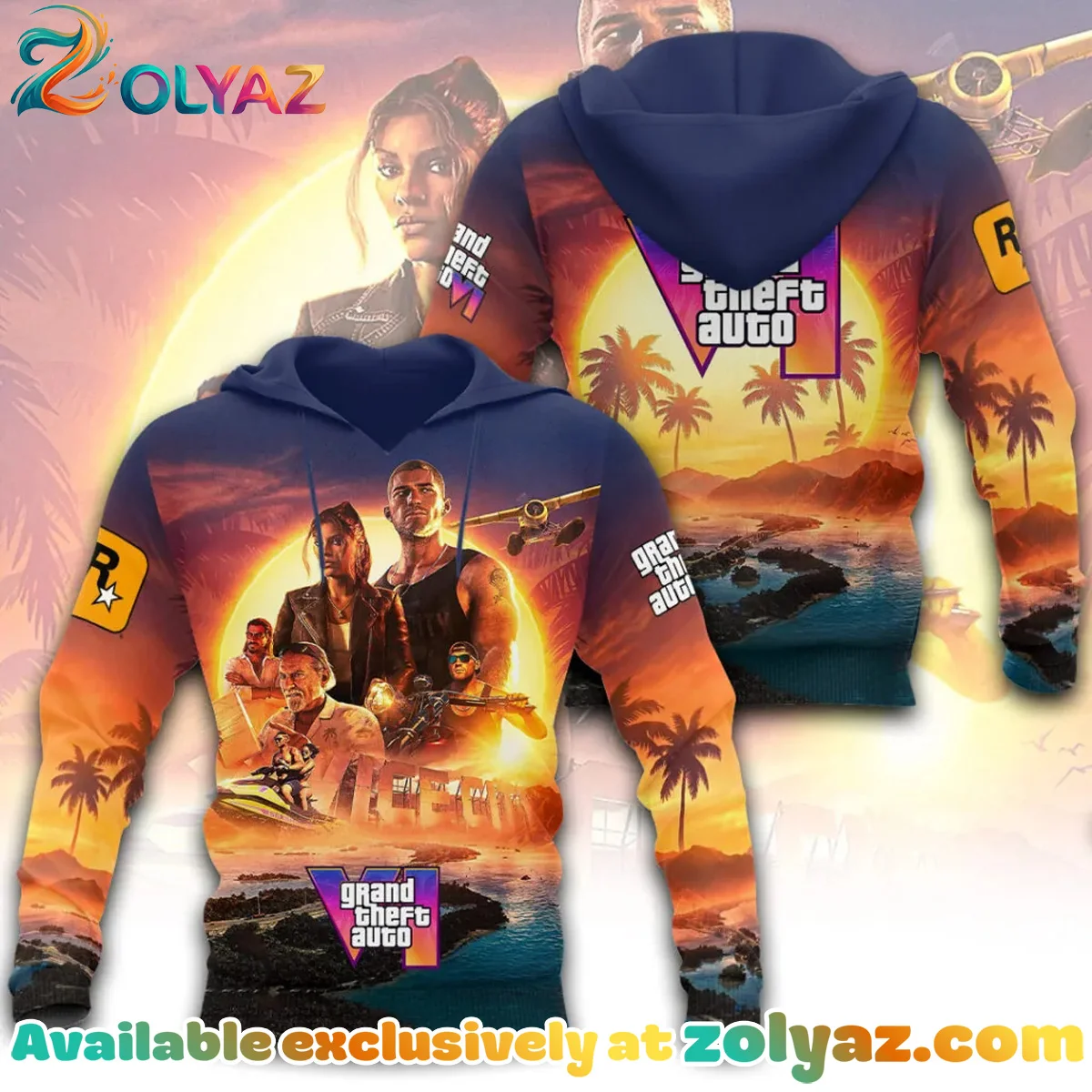 Grand Theft Auto VI Shirt & Hoodie (Style 6) Grand Theft Auto VI Shirt & Hoodie (Style 6)