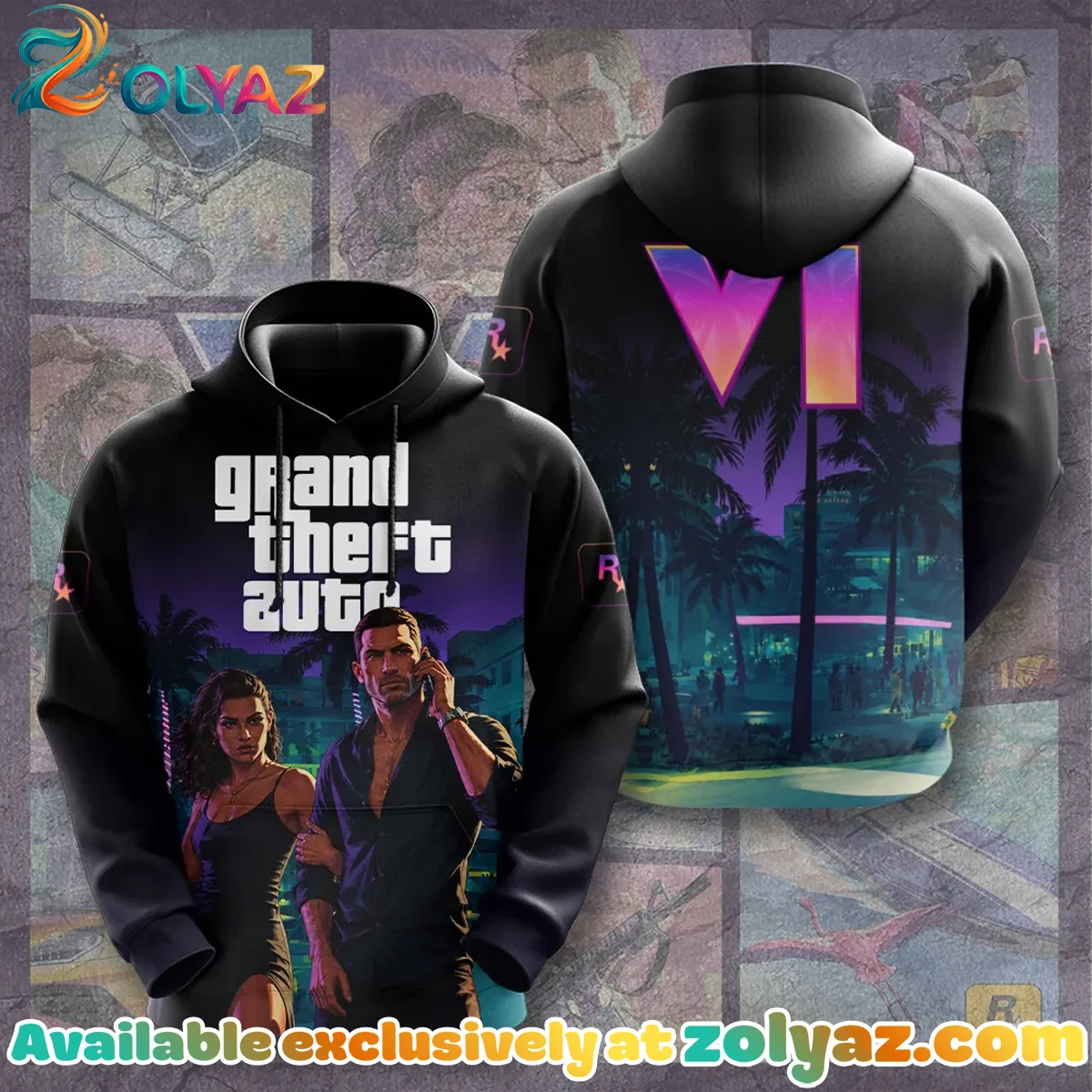Grand Theft Auto VI Shirt & Hoodie - Variant 3 Grand Theft Auto VI Shirt & Hoodie - Variant 3