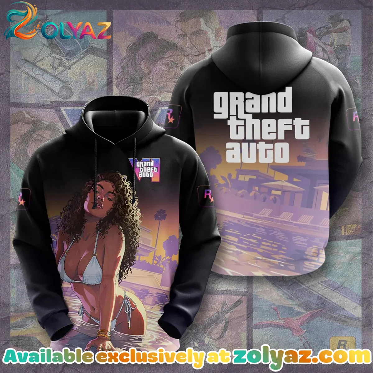 Grand Theft Auto VI T-Shirt & Hoodie - Variant 4 Grand Theft Auto VI T-Shirt & Hoodie - Variant 4