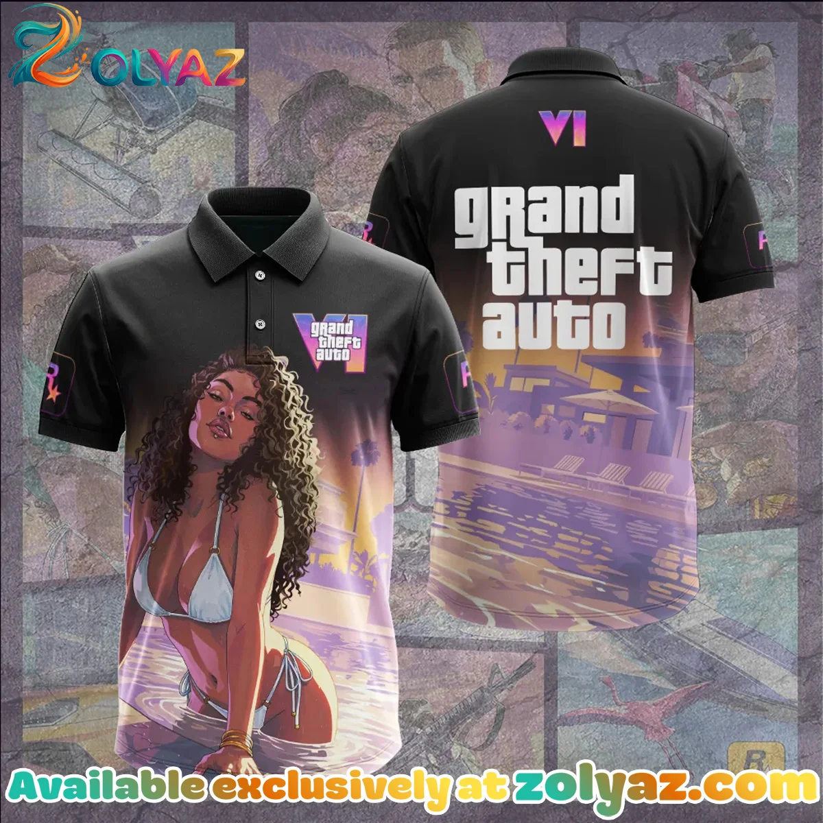 Grand Theft Auto VI T-Shirt & Hoodie - Variant 4 Grand Theft Auto VI T-Shirt & Hoodie - Variant 4