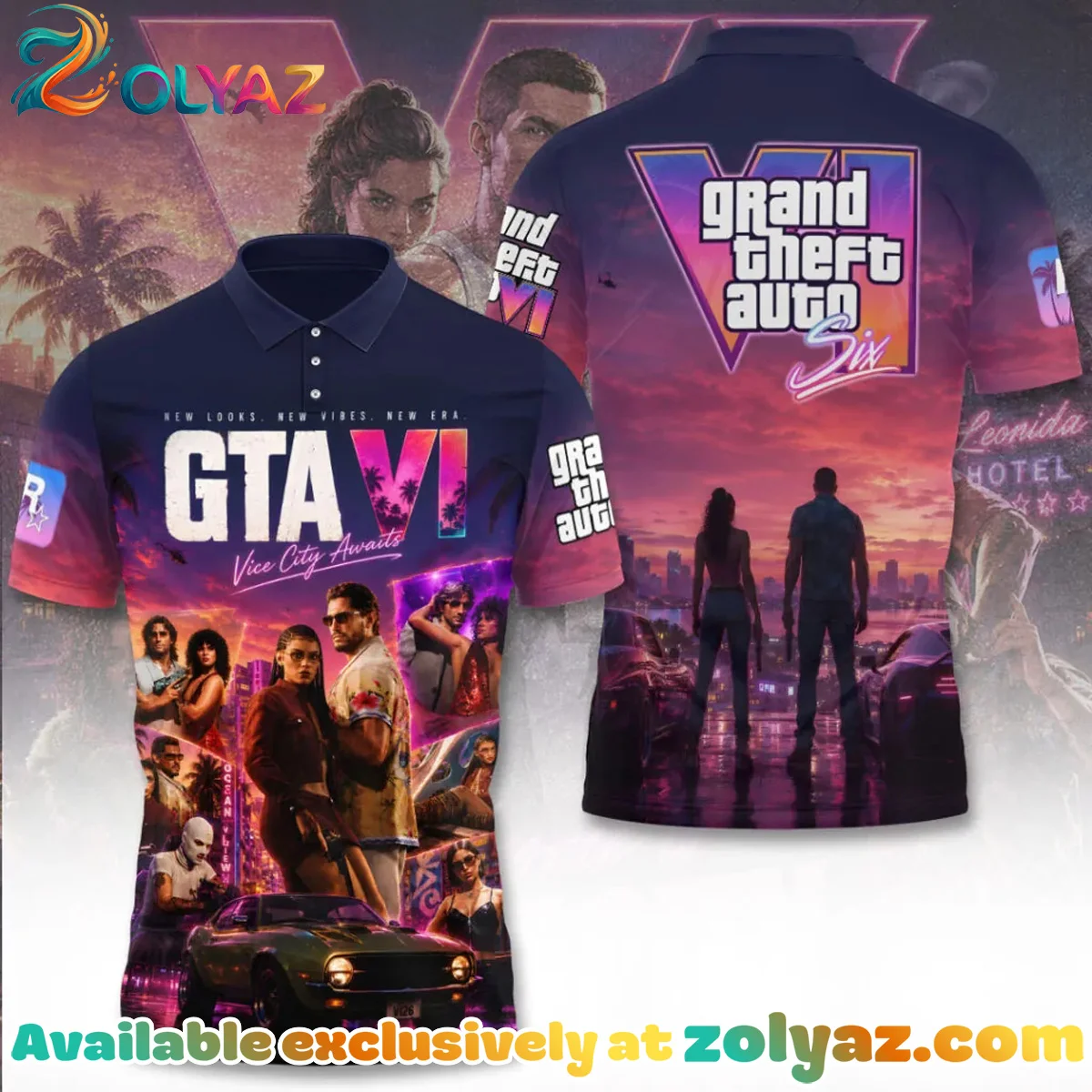 Grand Theft Auto VI T-Shirt & Hoodie (Style 10) Grand Theft Auto VI T-Shirt & Hoodie (Style 10)