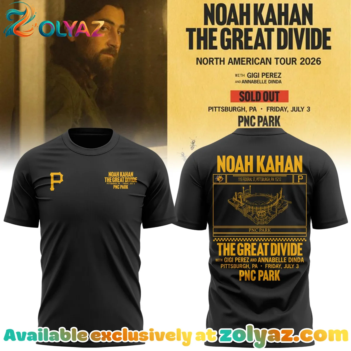 Pittsburgh Pirates x Noah Kahan Shirt & Hoodie (Release 2)