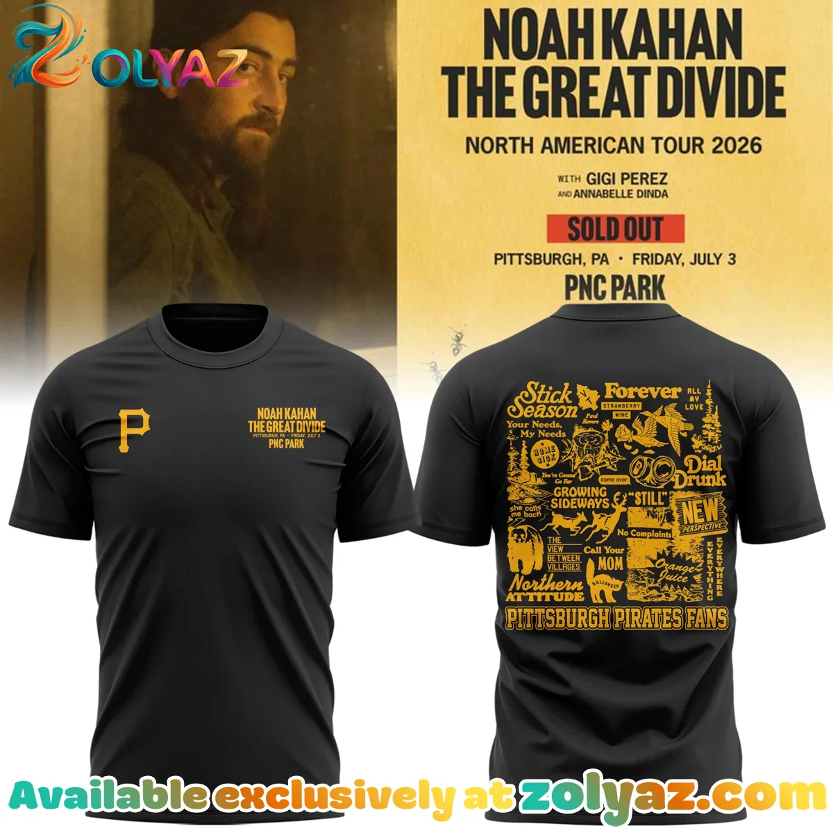 Pittsburgh Pirates x Noah Kahan Shirt & Hoodie (Release 1)