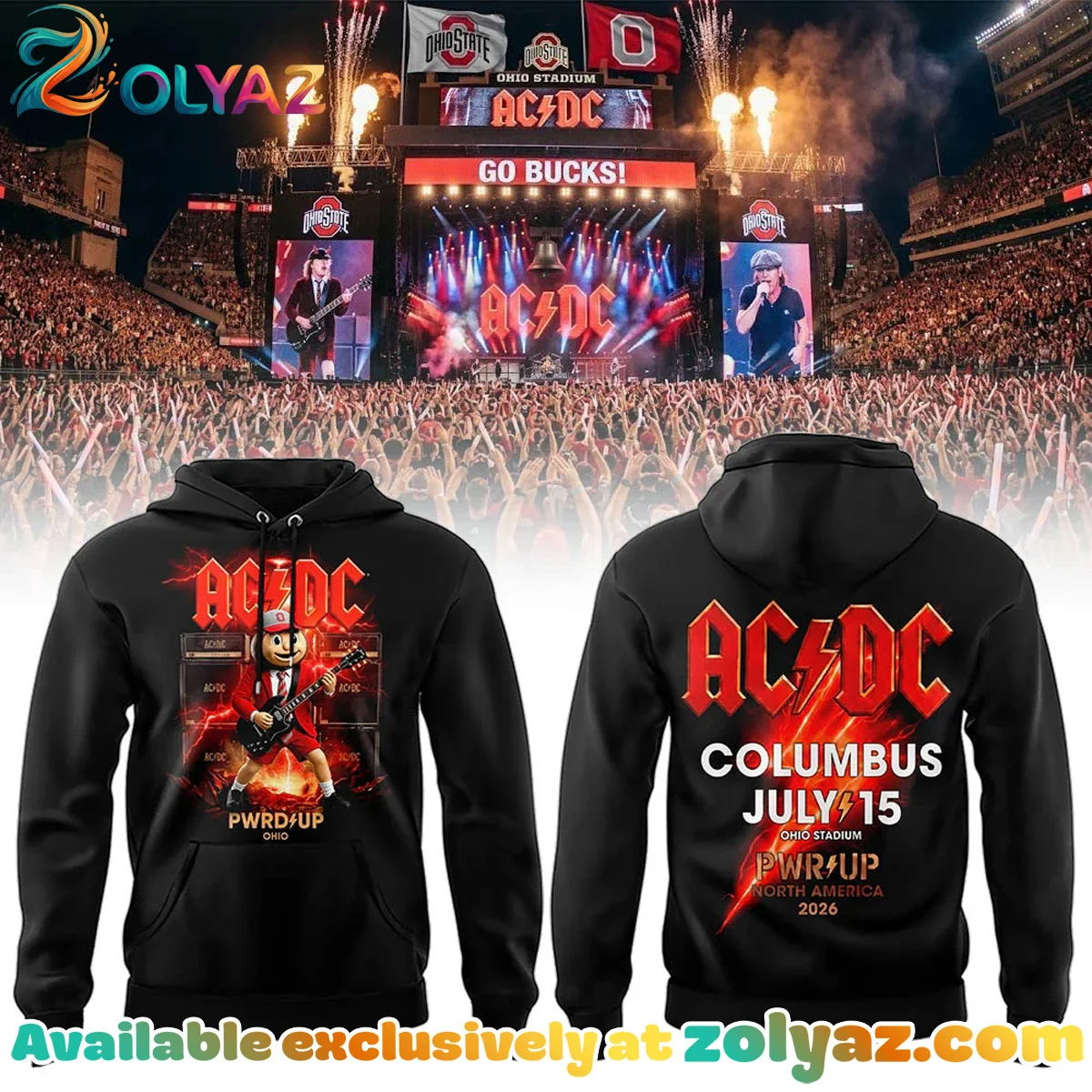 POWER UP Tour At Ohio Stadium Shirt & Hoodie - Series 2