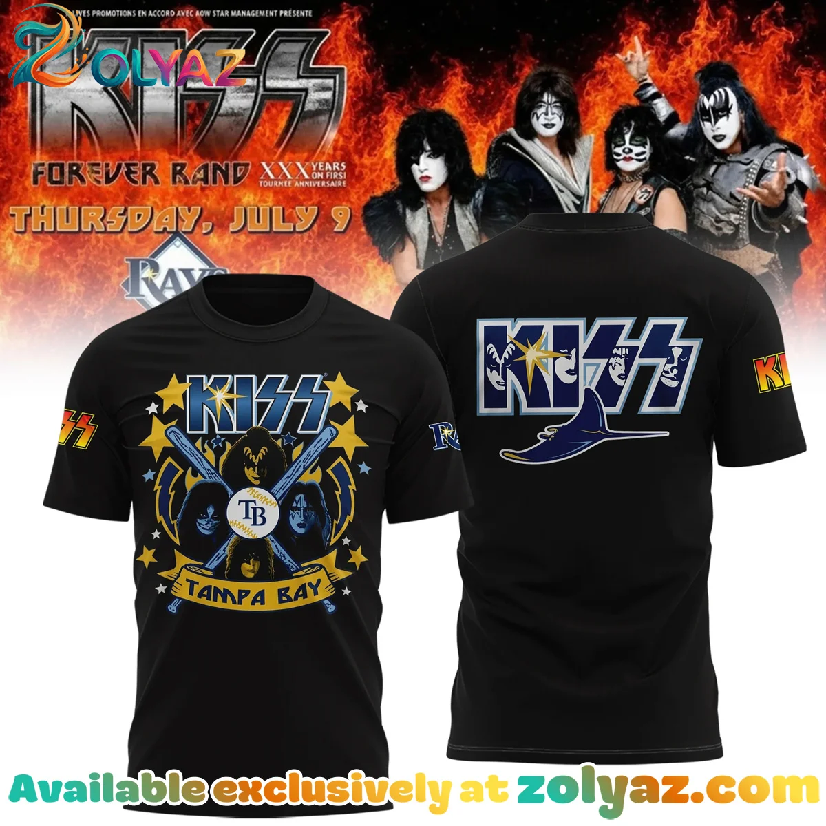 Rays x KISS Shirt & Hoodie - Variant 4