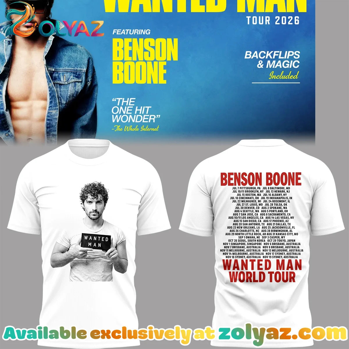 Wanted Man Tour Shirt & Hoodie (Style 4)