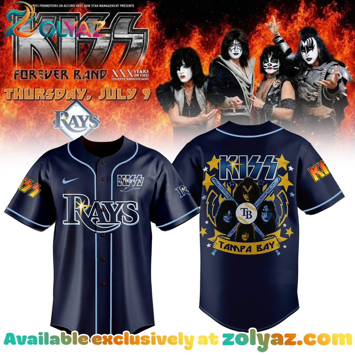 Rays x KISS Forever Band Tour Baseball Jersey - Part 2