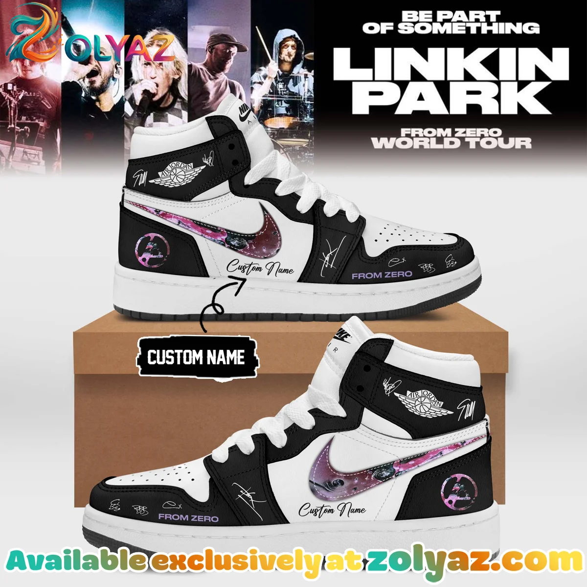 Linkin Park From Zero World Tour Custom Air Force 1 & Jordan 1 Shoes - Part 1