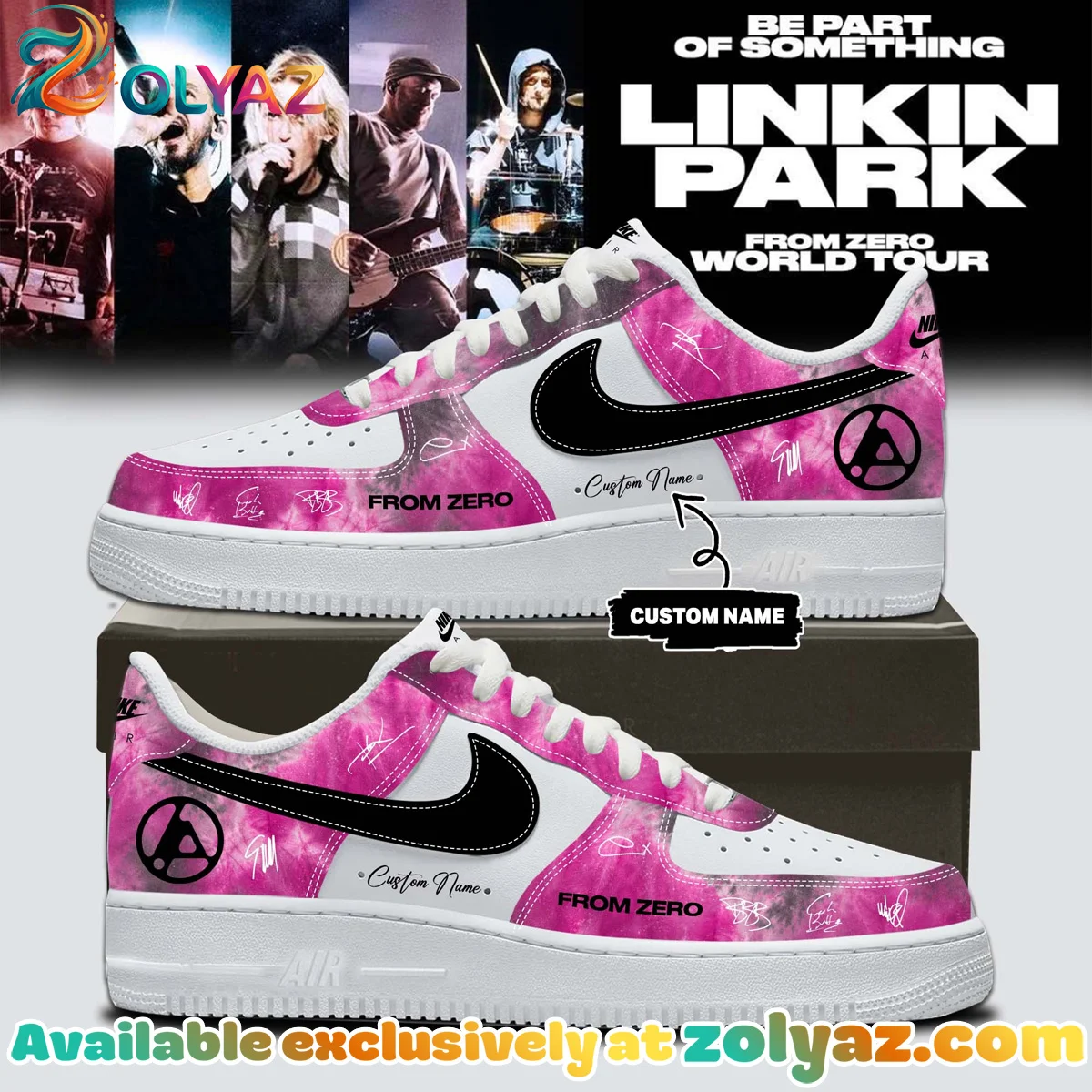 Linkin Park From Zero World Tour Custom Air Force 1 & Jordan 1 Shoes (Style 11)
