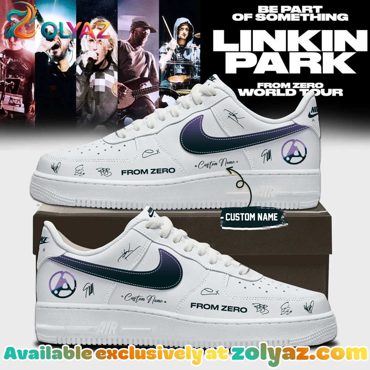 Linkin Park From Zero World Tour Custom Air Force 1 & Jordan 1 Shoes - Part 16