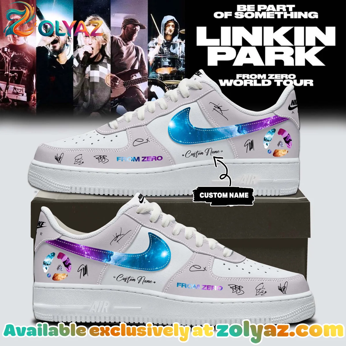 Linkin Park From Zero World Tour Custom Air Force 1 & Jordan 1 Shoes (Style 19)