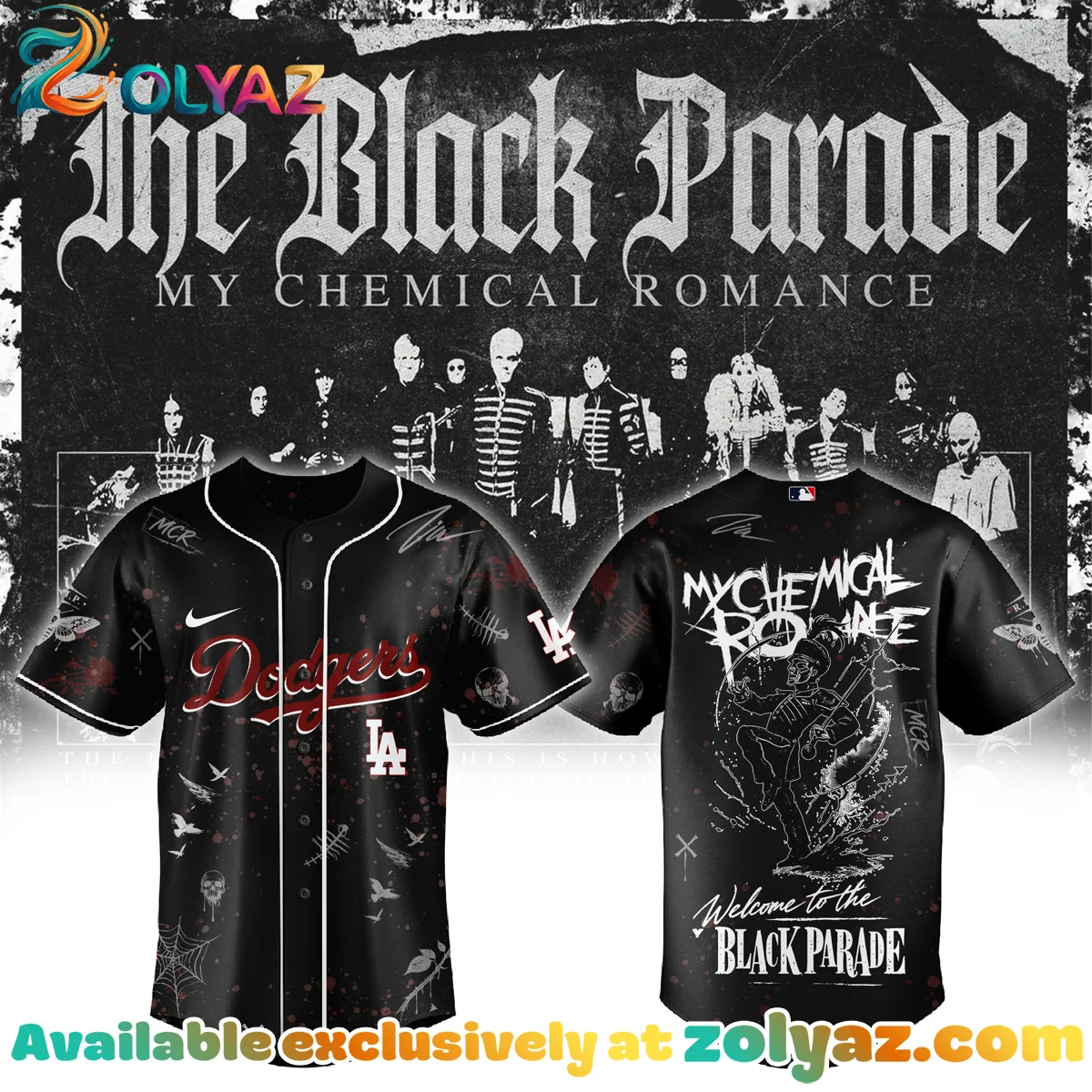 Los Angeles Dodgers x MCR The Black Parade Tour Jersey