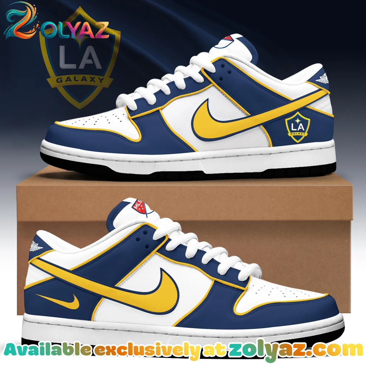 Los Angeles Galaxy Custom Air Force 1 & Jordan 1 Shoes