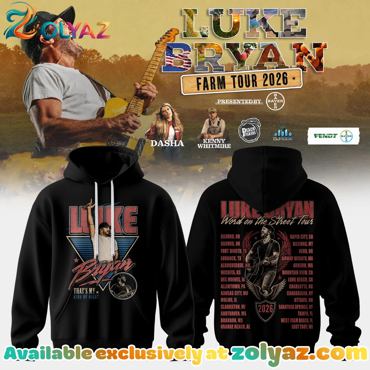 Luke Bryan Word On The Street Tour T-Shirt & Hoodie [Batch 8]