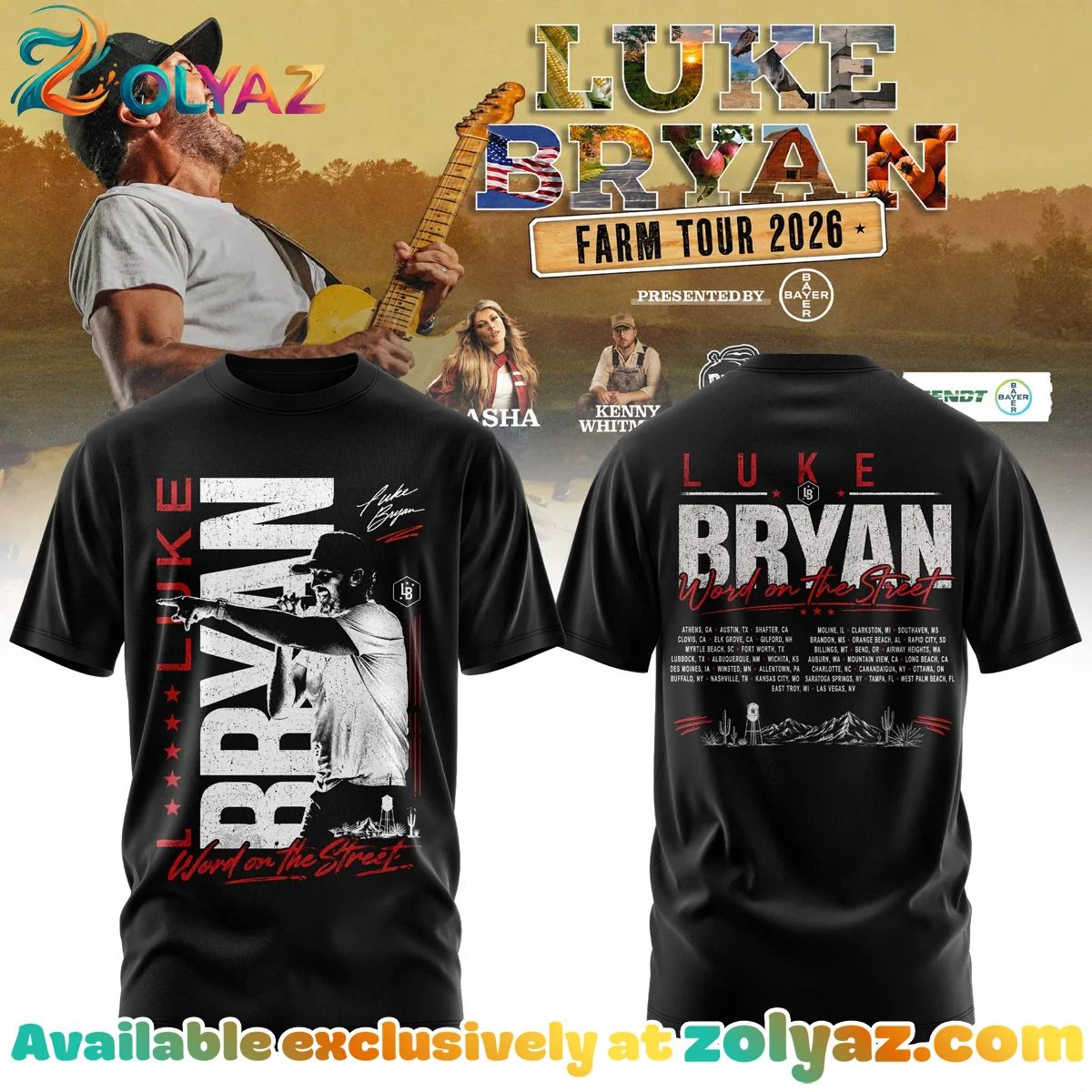 Luke Bryan Word On The Street Tour T-Shirt & Hoodie [Batch 14]