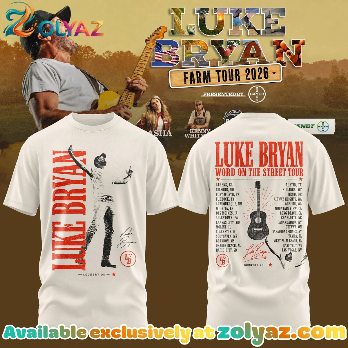 Luke Bryan Word On The Street Tour Shirt & Hoodie - Variant 6
