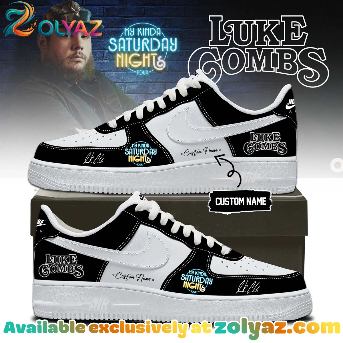 Luke Combs My Kinda Saturday Night Tour Custom Air Force 1 & Jordan 1 Shoes [Batch 14]