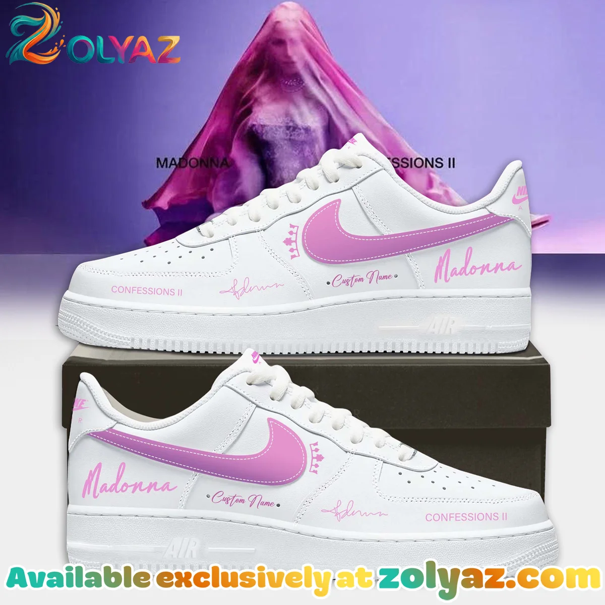 Madonna Confessions II Custom Air Force 1 & Jordan 1 Shoes (Style 16)