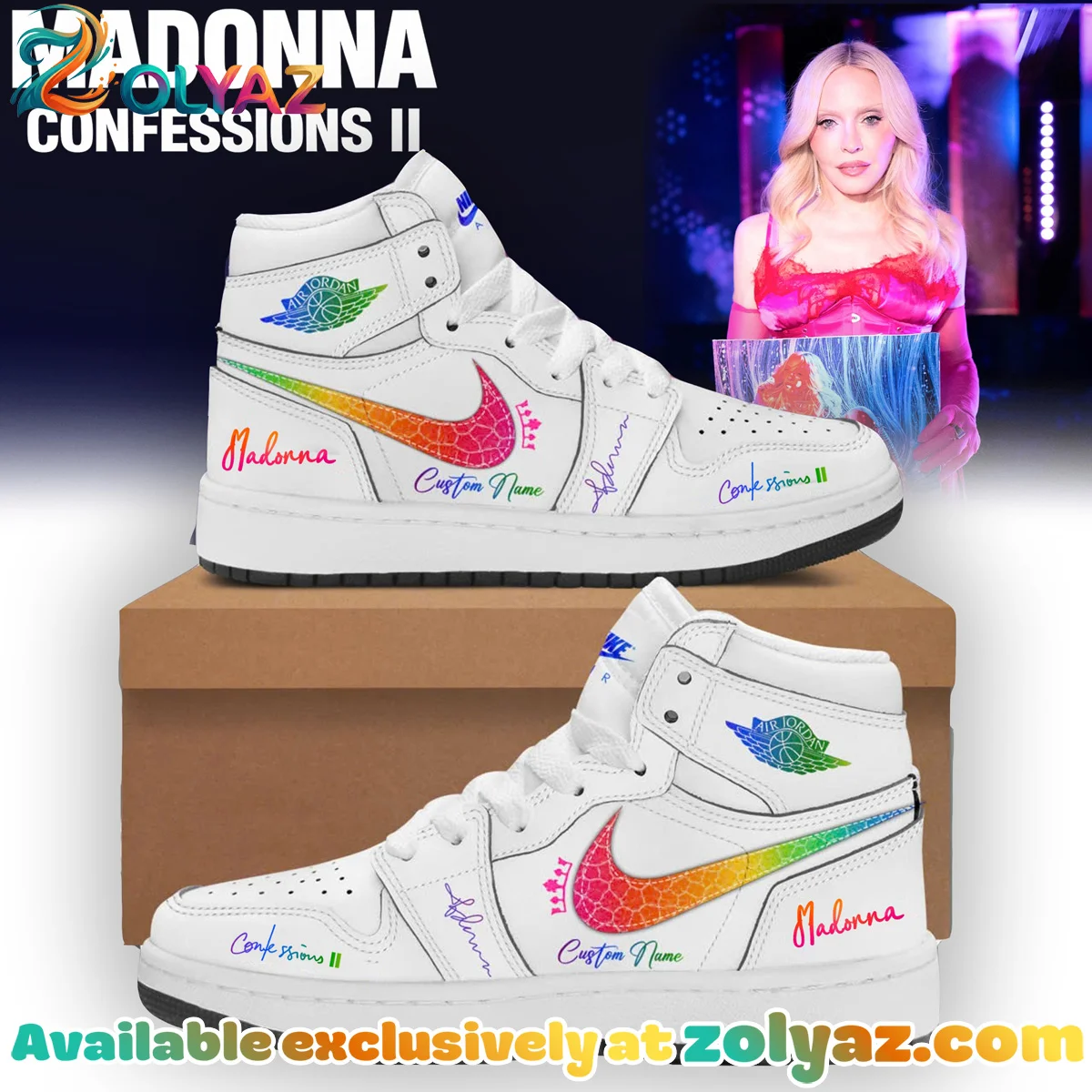 Madonna Confessions II Custom Air Force 1 & Jordan 1 Shoes [Drop 24]