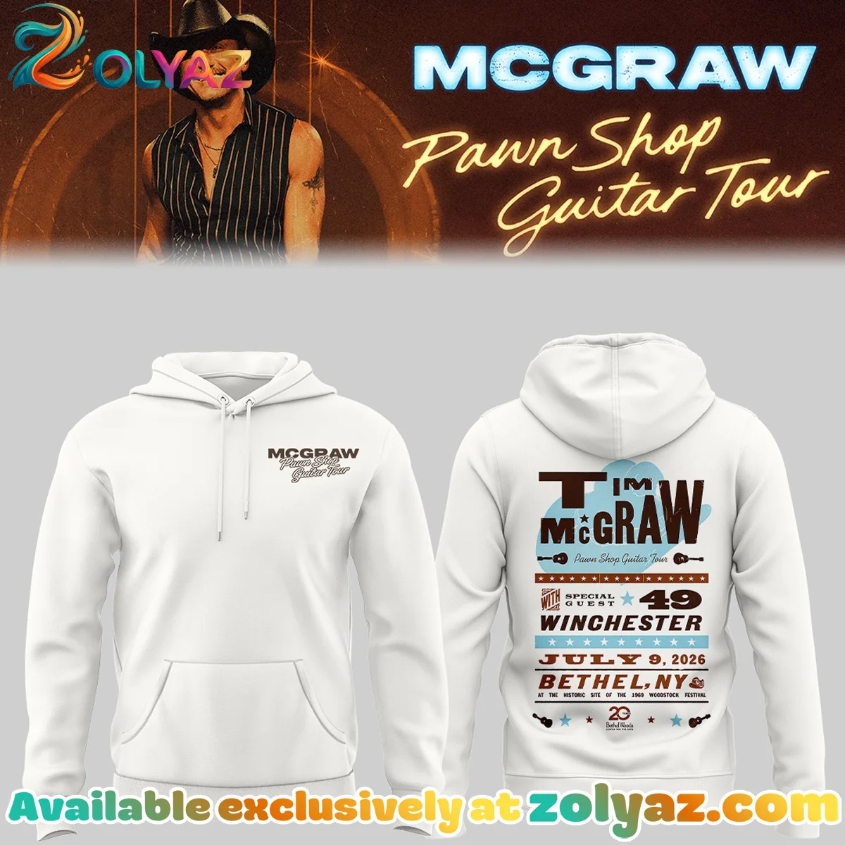McGraw Pawn Shop Guitar Tour in Bethel T-Shirt & Hoodie (Release 1)