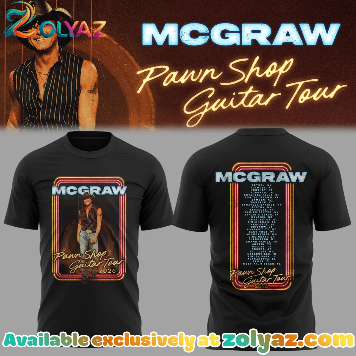 McGraw Pawn Shop Guitar Tour T-Shirt & Hoodie - Variant 3