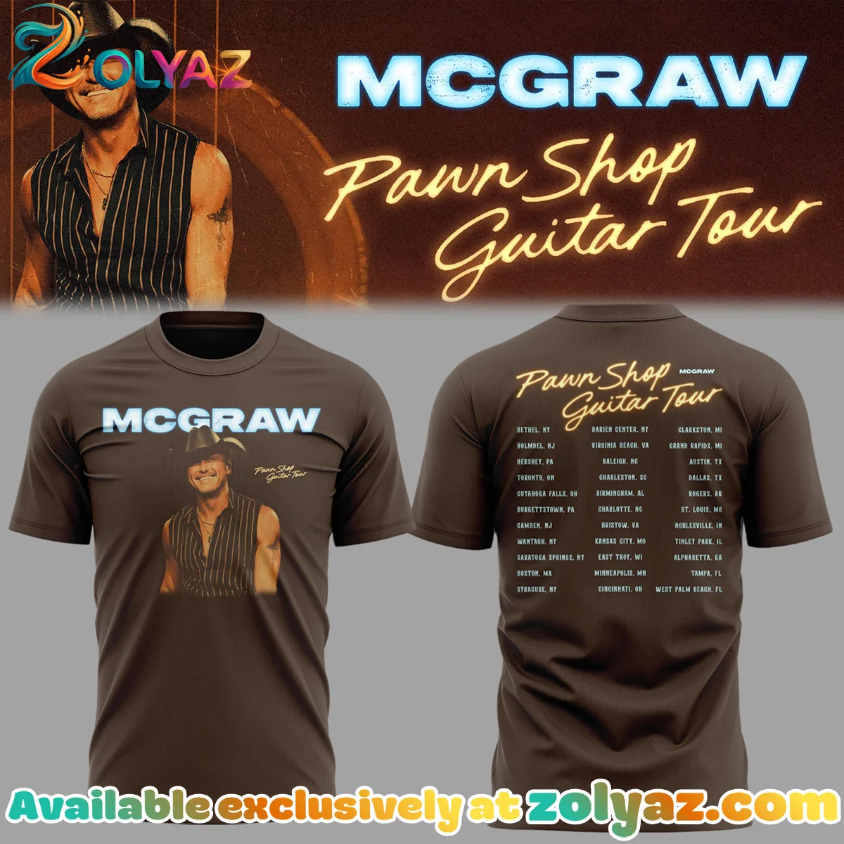McGraw Pawn Shop Guitar Tour T-Shirt & Hoodie (Release 4)