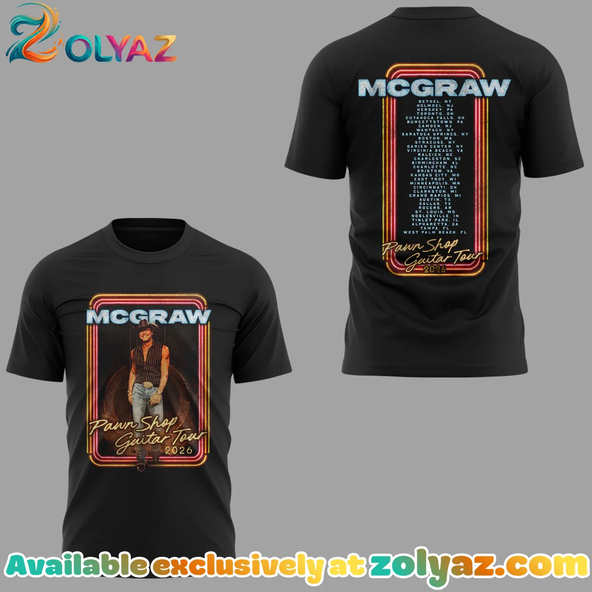 McGraw Pawn Shop Guitar Tour T-Shirt & Hoodie - Variant 3 McGraw Pawn Shop Guitar Tour T-Shirt & Hoodie - Variant 3