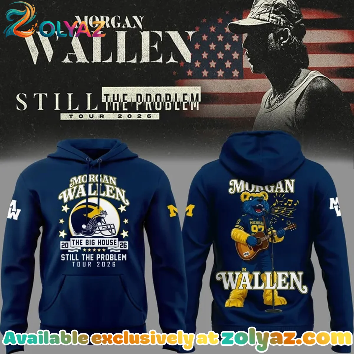 Morgan Wallen x Michigan Football Still The Problem Tour T-Shirt & Hoodie (Style 2)